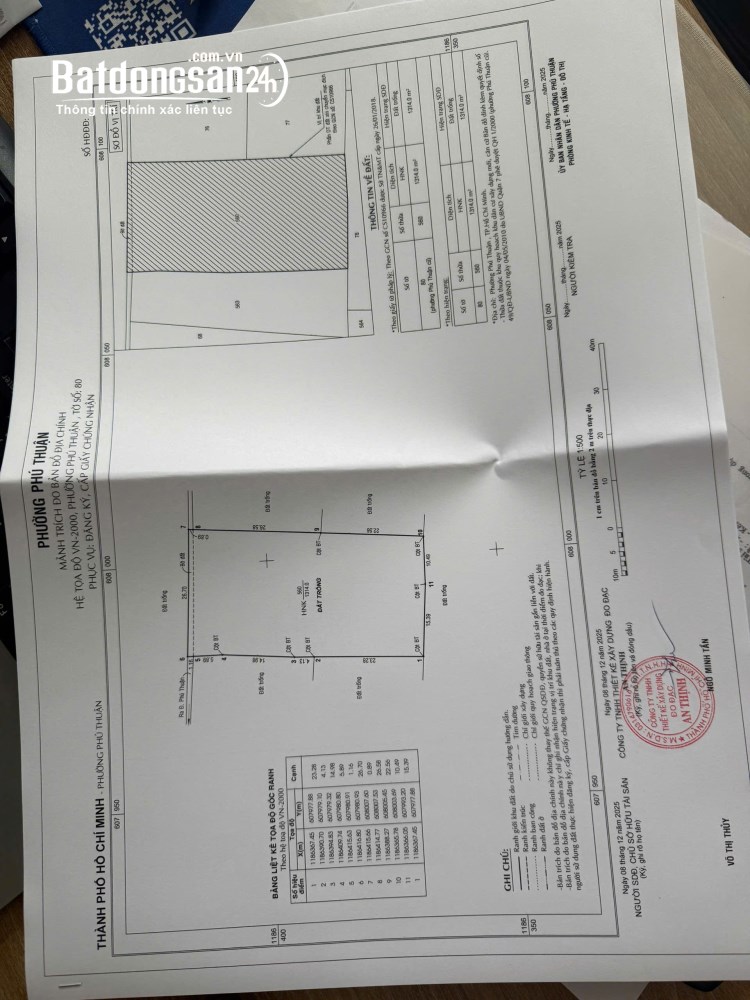 Bán đất 27x48m, 1314m2, hẻm 1135 Huỳnh Tấn Phát, P. Phú Thuận Q7. sau chợ