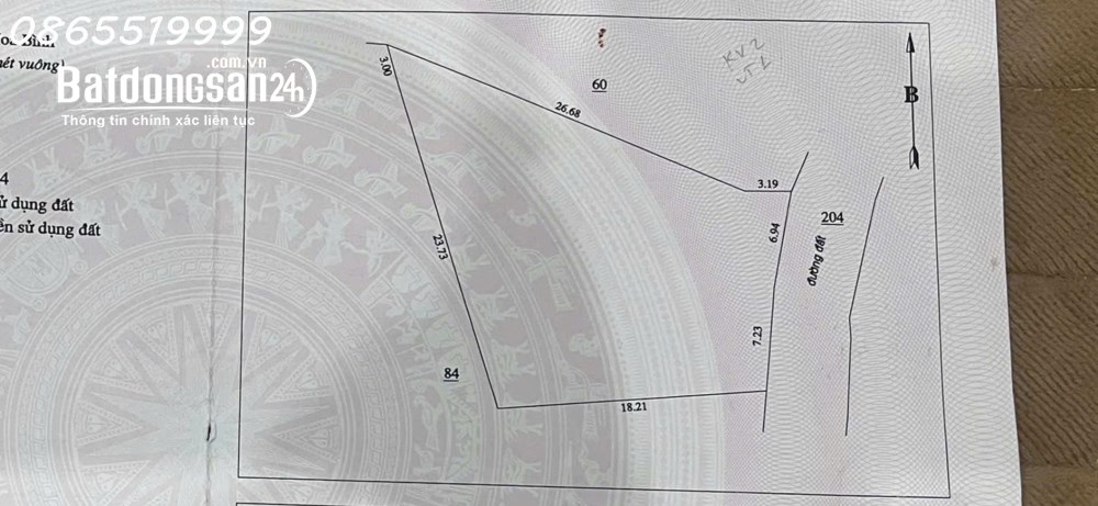 CHÍNH CHỦ BÁN GẤP LÔ ĐẤT SÁT MẶT ĐƯỜNG HỒ CHÍ MINH, Xã Cao Dương,Tỉnh Phú Thọ