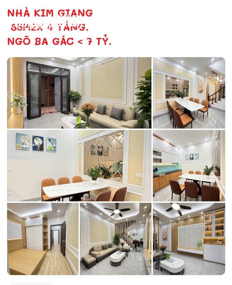 💖🌏CHỈ 6.8 TỶ - NHÀ KIM GIANG 35M² x 4 TẦNG, 4 NGỦ, CÁCH PHỐ 80M, NGÕ BA GÁC NÔNG 