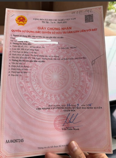 Nhà 100m², ngang 5m, giá 4 tỷ, Xã Bình Tuyền, Phú Thọ