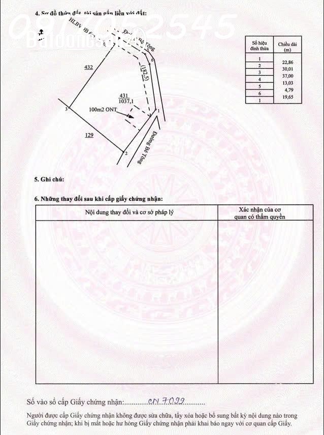 Chính chủ cần bán đất xã Tân Tiến, Bù Đốp, DT 1.037m2, thổ cư sẵn 400m2, giá đầu tư