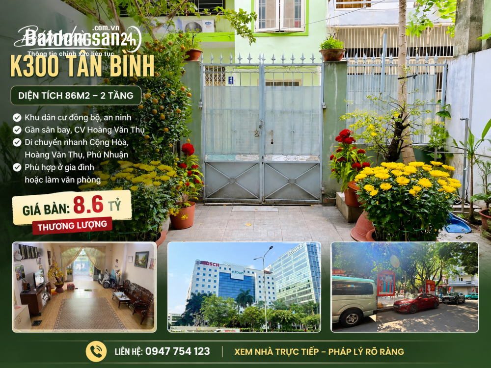 Bán nhà K300 Tân Bình - diện tích siêu rộng 86m2, sẵn kết cấu, giá quá tuyệt vời.