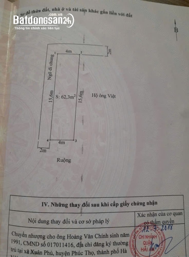 Bán lô góc siêu hiếm ngõ 54 Tràng Cát, Hải An/ Hải Phòng - 62.3m², ngõ 2.5m, giá đầu tư cực tốt