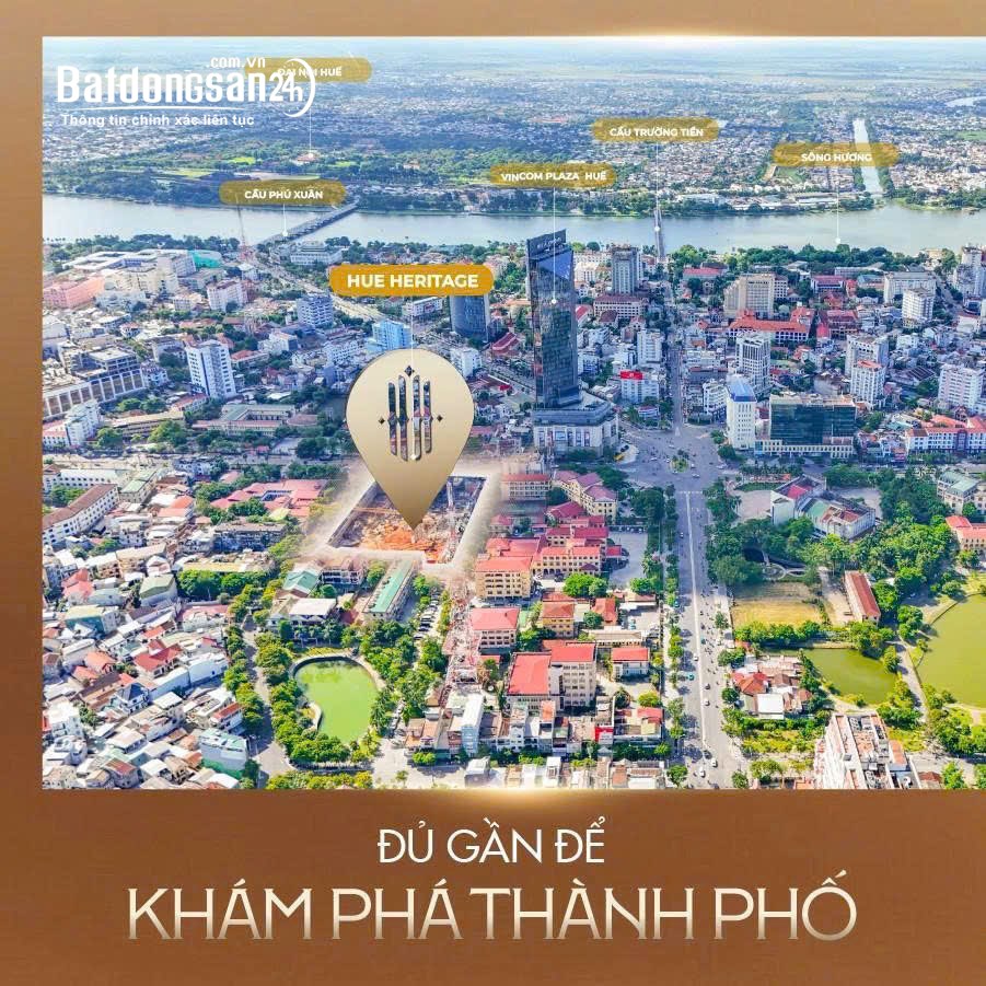 Bán căn hộ Hue Heritage, 91.5m2, giá 59 tr/m2, Đ. Đống Đa, P. Thuận Hóa (TP Huế cũ)