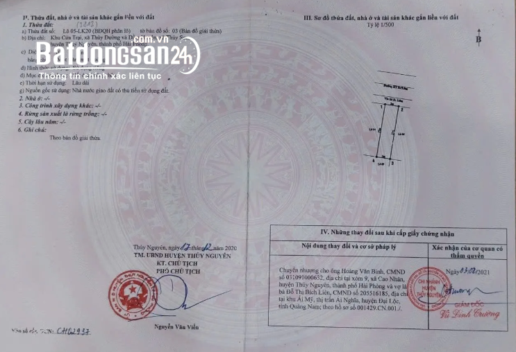 CC bán đất khu đấu giá Cửa Trại – Thủy Nguyên – Vị Trí Trung Tâm – 100m2, chỉ 7.1 tỷ.