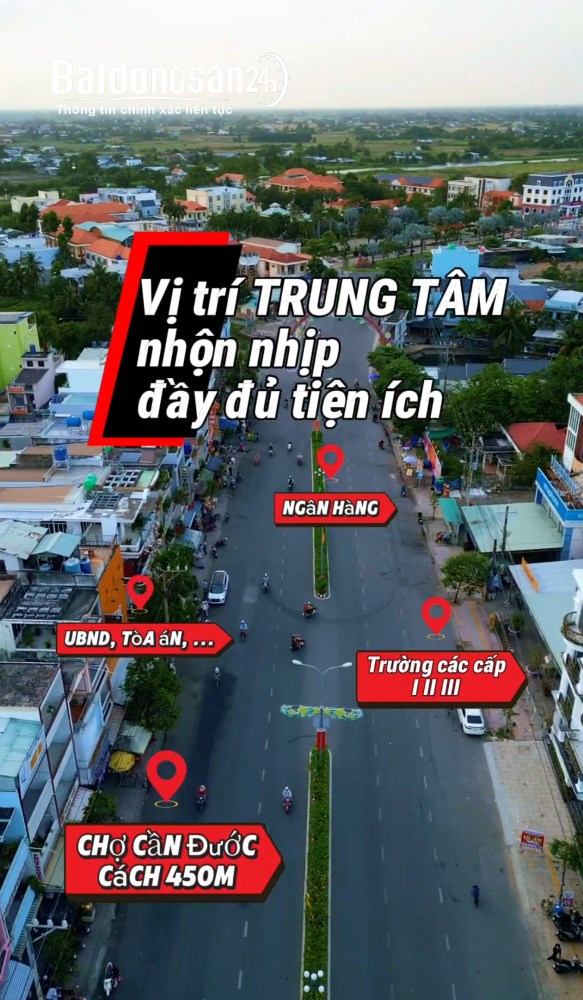Bán đất mặt tiền đường 80m2, thổ cư full - cách QL50 chỉ 450m, Xã Cần Đước, Tây Ninh.