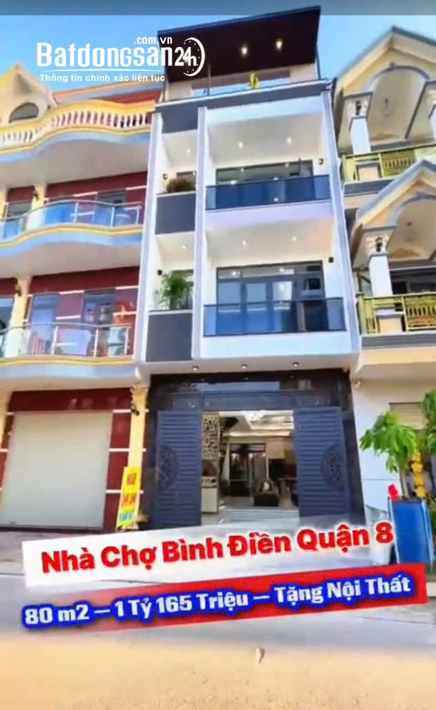 Nhà Quận 8, 80m², 4PN, Sân Thượng, Chỉ 1 Tỷ 165 Triệu