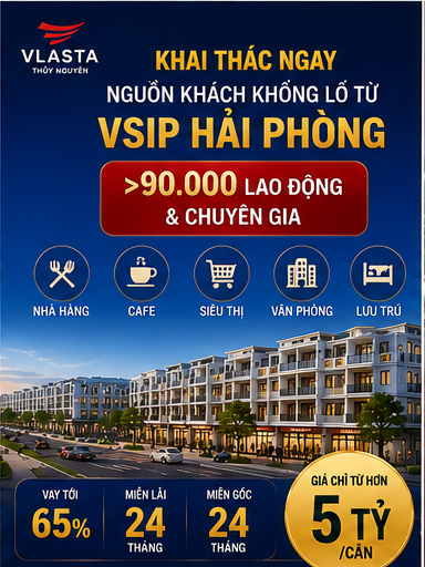 Khai thác khách khổng lồ VSIP Hải Phòng – Cơ hội đầu tư Vlasta Thủy Nguyên/ Hải Phòng.