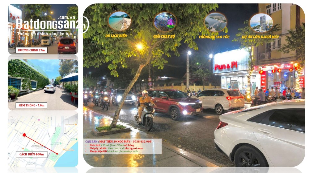 Nhà góc 2 mặt tiền Ngô Mây Quy Nhơn 219m2 – Giá 33 tỷ – Kinh doanh sầm uất.