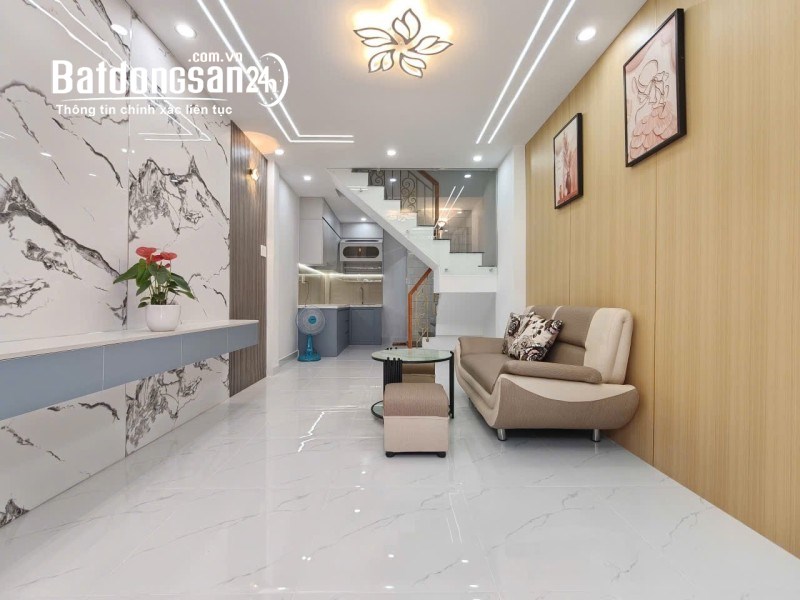 Nhà 1 trệt 1 lầu, hẻm ba gác, Tân Phú, diện tích 25m2 gần chợ Tân Hương, sổ riêng, hoàn công đủ.