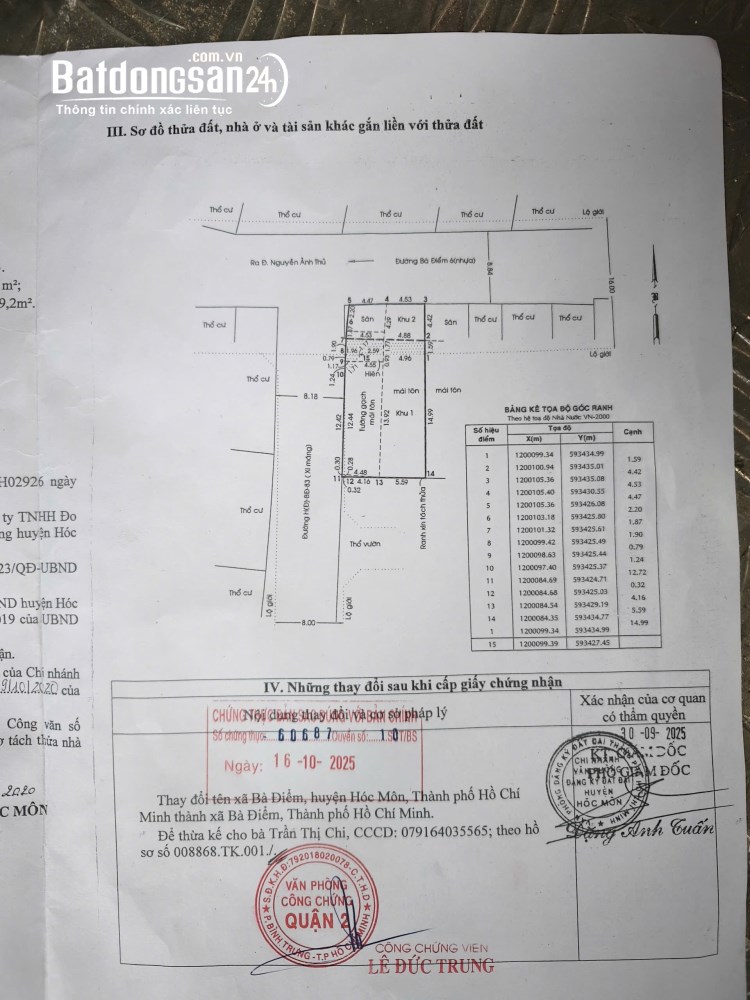 Bán nhà mặt tiền Nguyễn Thị Hai – Hóc Môn, diện tích 203m², giá 15 tỷ.