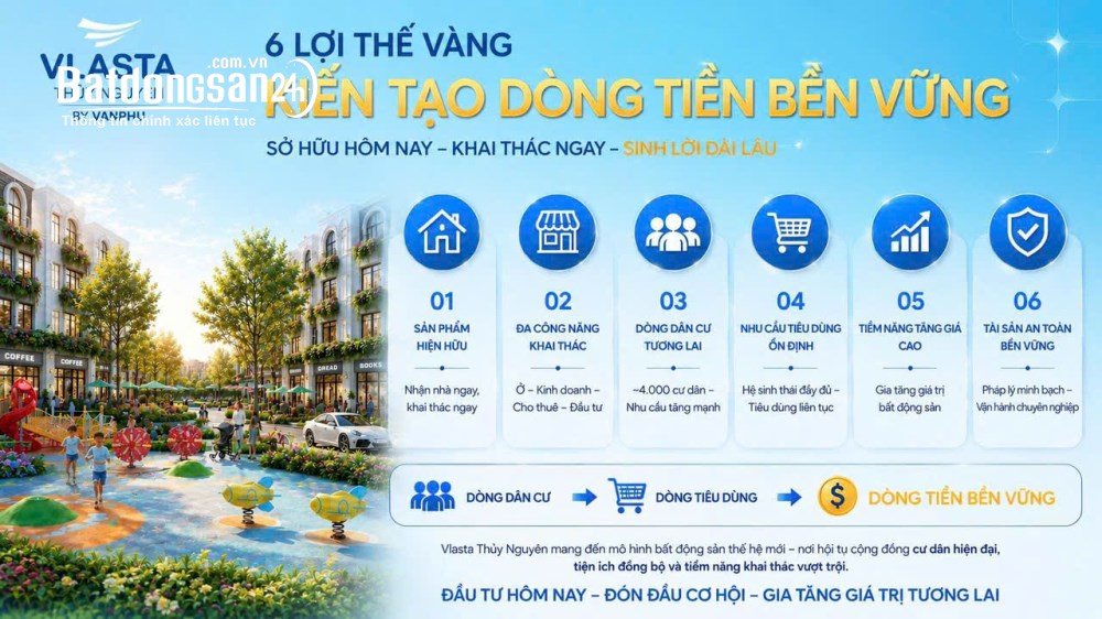 6 lợi thế vàng tạo dòng tiền bền vững tại Vlasta Thủy Nguyên.