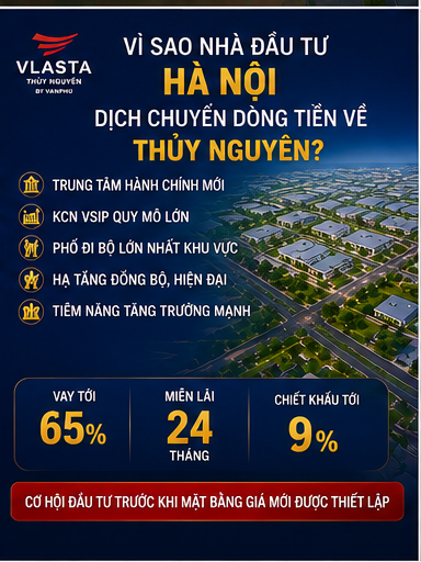 DÒNG TIỀN ĐẦU TƯ TỪ HÀ NỘI ĐANG CHUYỂN DỊCH MẠNH VỀ THỦY NGUYÊN.