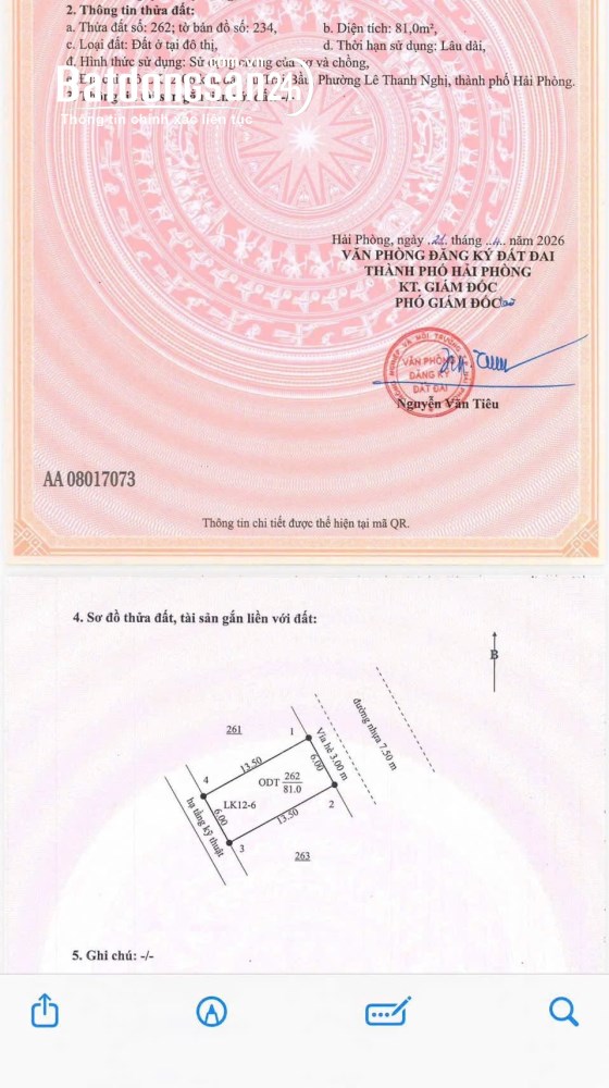 Bán 3 lô đất liền kề KDC Trái Bầu, thành phố Hải Dương – Tổng 243m² – Giá 54 triệu/m².