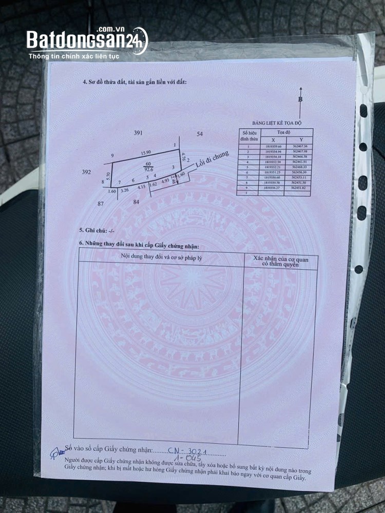Bán đất kiệt Đặng Huy Trứ – 92,6m² – giá 1.95 tỷ – Full thổ cư – Vị trí tiềm năng.