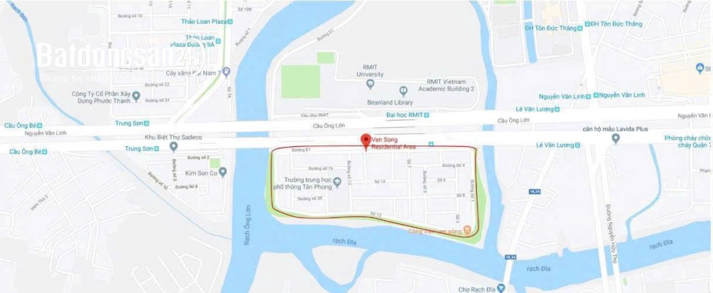Bán 8 nền góc 3 mặt tiền Sadeco ven sông, Tân Phong, Quận 7 - 972m2 - Giá 180.5 tỷ.