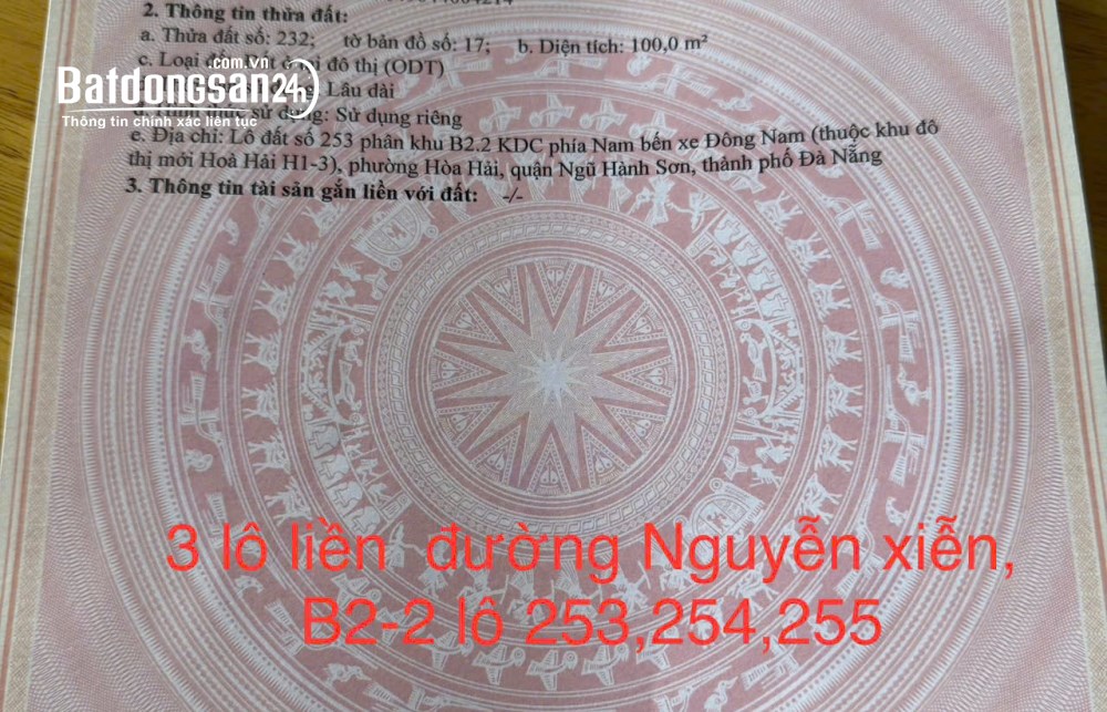 Bán đất đẹp mặt tiền đường Nguyễn Xiển, Ngũ Hành Sơn, Đà Nẵng - 300m2 - Giá 27 tỷ.