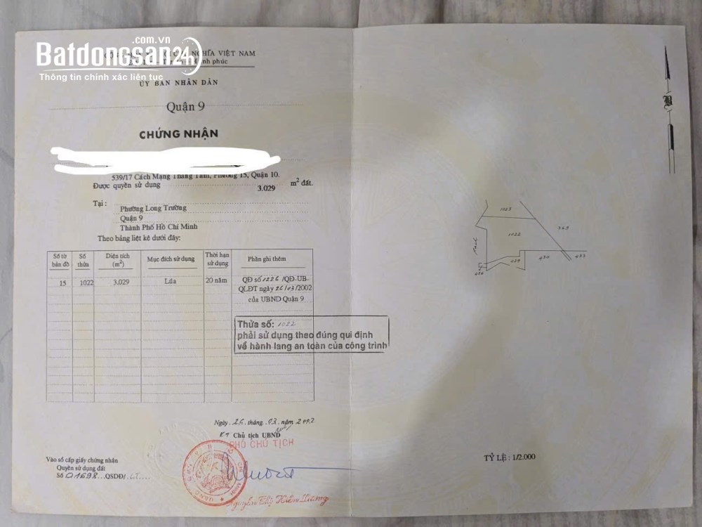 Bán đất diện tích lớn 3.000m² tại phường Long Trường, TP. Thủ Đức – Vị trí tiềm năng gần cao tốc.