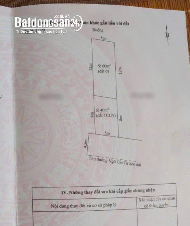 Bán đất mặt đường Ngô Gia Tự, Hải An, Hải Phòng: 100m2, vị trí kinh doanh đắc địa, giá dưới 4 tỷ.