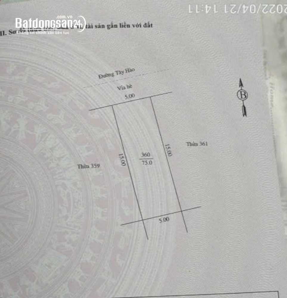 Bán đất mặt phố Tây Hào, ph Ngọc Châu, TP Hải Dương, 75m2, mt 5m, KD buôn bán tốt