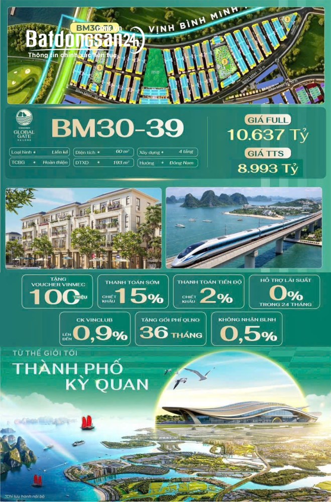 Siêu phẩm liền kề BM30-39 Hạ Long – Trục đường 30m – Giá từ 8,9 tỷ.