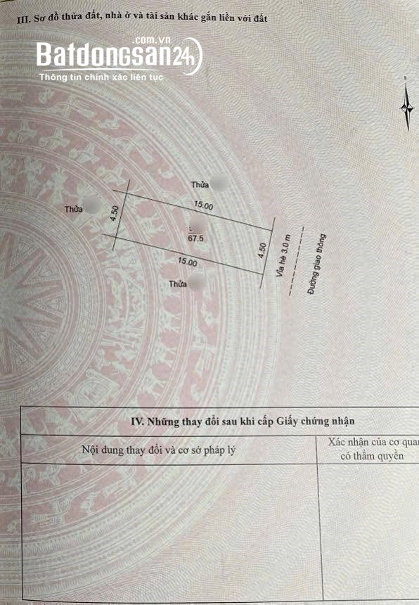 Bán đất mặt phố KĐT Tân Phú Hưng, Hải Dương, 67.5m2, view vườn hoa, giá 3.0x tỷ.