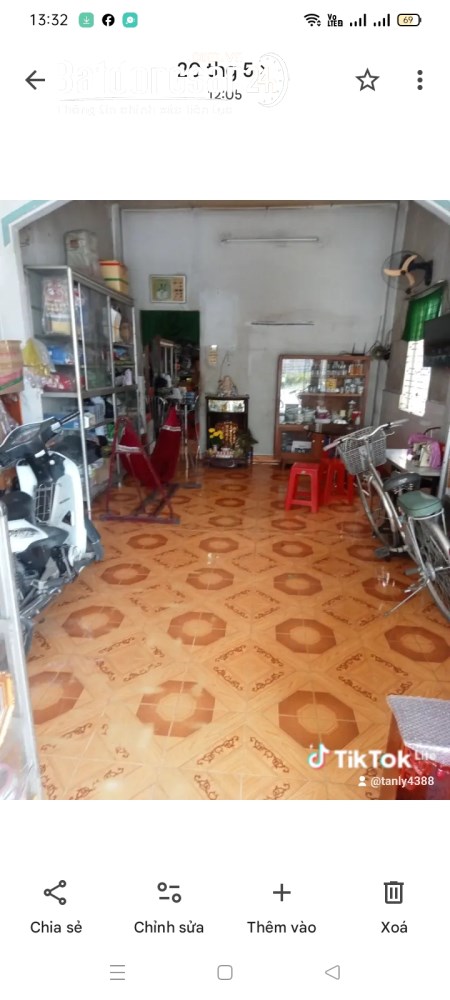 Bán nhà 78m2, giá 3.4 tỷ, trung tâm Tân Châu, An Giang – gần chợ, bến phà – thuận tiện kinh doanh.