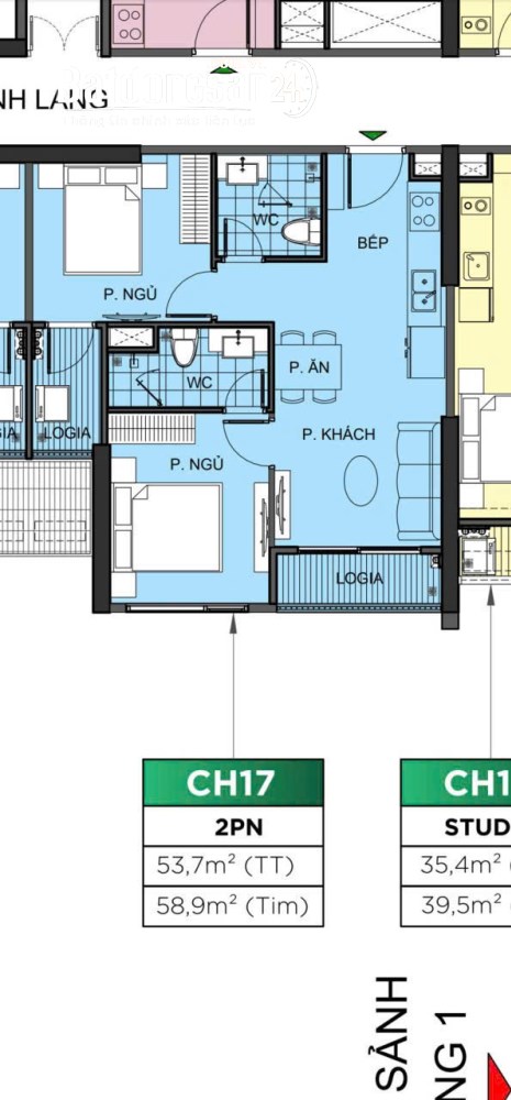 Băn hộ 2 phòng ngủ tại phân khu The Zurich, Vinhomes Ocean Park 1, diện tích 53,6m2, giá 4,06 tỷ.