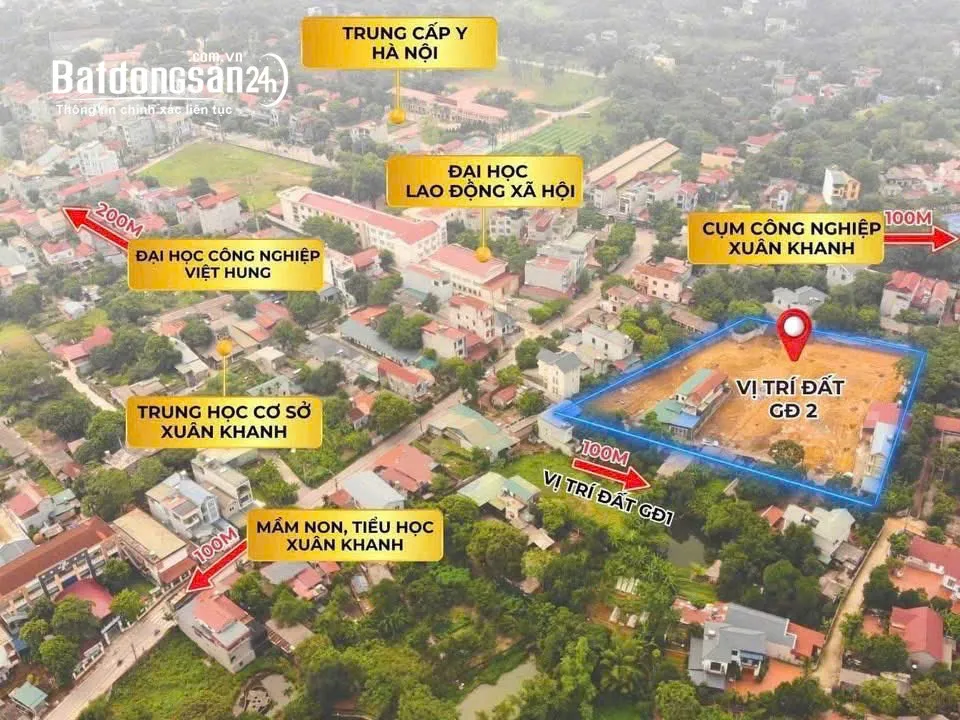 Bán đất nền Tùng Thiện, Sơn Tây, Hà Nội - Diện tích 50-100m2, gần các trường Đại học.