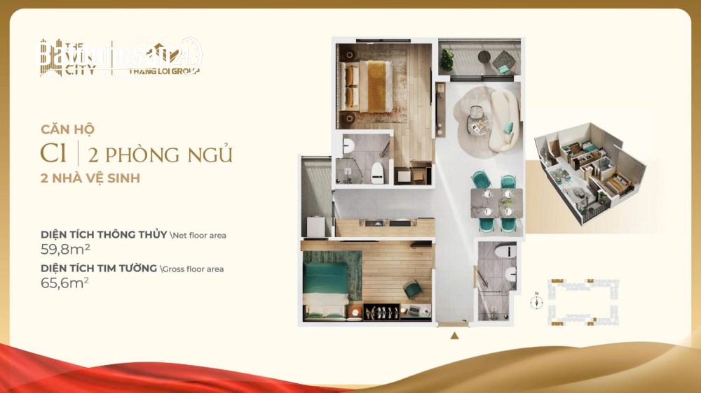 Bán căn hộ 2pn 2wc tòa C1.3, 65.6m2, giá 1.991 tỷ - cơ hội đầu tư hiếm, Xã Đức Hòa,Tỉnh Tây Ninh.