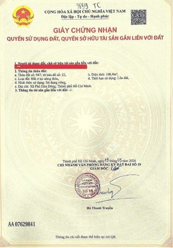 Bán nhanh 2 lô đất KDC Golden City, Tân Thạnh Tây, Củ Chi - Giá sập sàn 1.23 tỷ/lô.