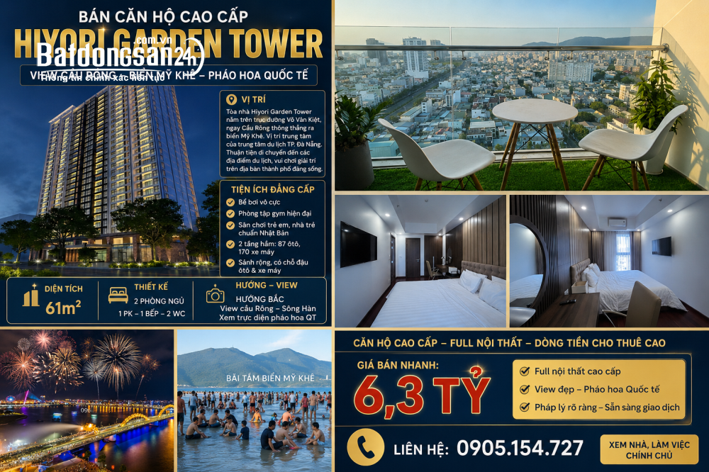 💥 BÁN CĂN HỘ CAO CẤP HIYORI GARDEN TOWER, VIEW CẦU RỒNG, BIỂN MỸ KHÊ GIÁ CỰC TỐT💥