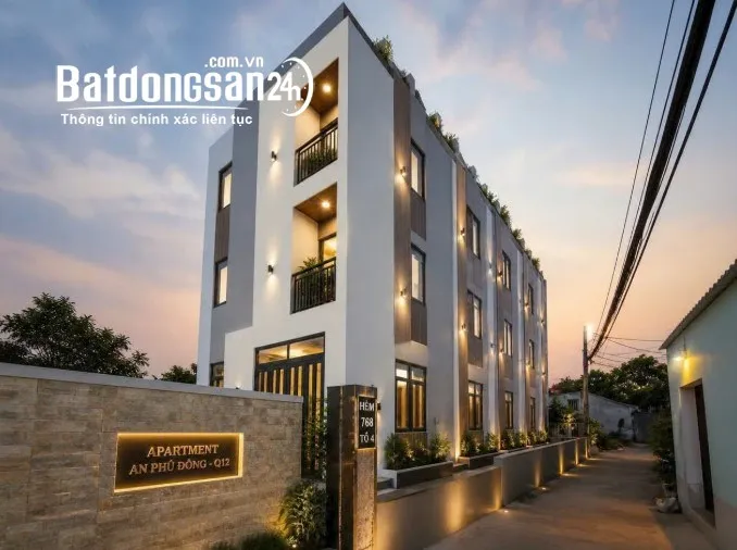 Bán tòa căn hộ dịch vụ thô tại An Phú Đông, Quận 12, diện tích 332m², ,giá 12.8 tỷ.