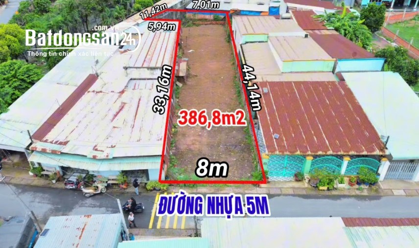 Bán đất thổ cư diện tích lớn 386m2 tại xã Phước Vĩnh An, Củ Chi – Vị trí đẹp, nở hậu.