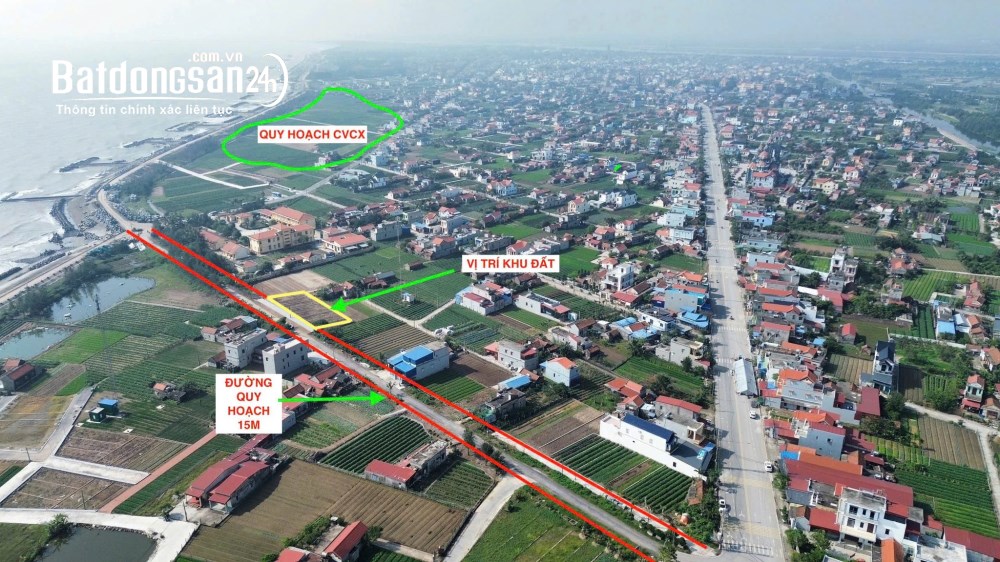 Đất biển 100m2, SHR, Hải Xuân, Ninh Bình – giá tốt chỉ từ 1.2 tỷ.