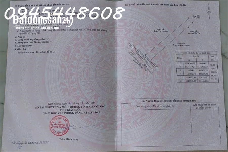 Bán 11 công đất mặt tiền đê quốc phòng, xã Hòn Đất, tỉnh Kiên Giang.