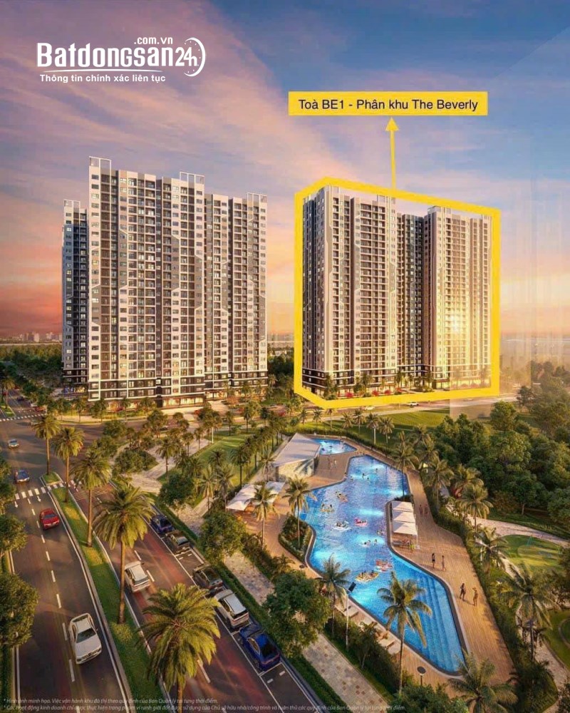 Căn hộ 2PN tòa BE1.02, DT 64m², giá tốt nhất tại phân khu The Beverly, Vinhomes Ocean Park 1.