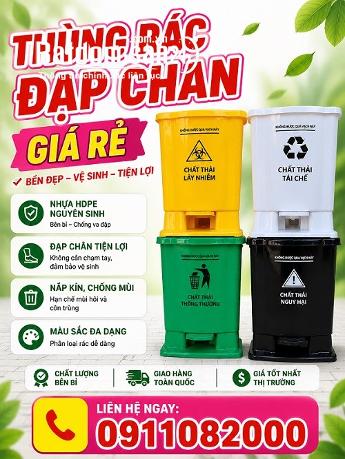  Sỉ lẻ thùng rác nhựa, thùng rác 120l – 240l – 660l giá tốt- lh 0911082000.