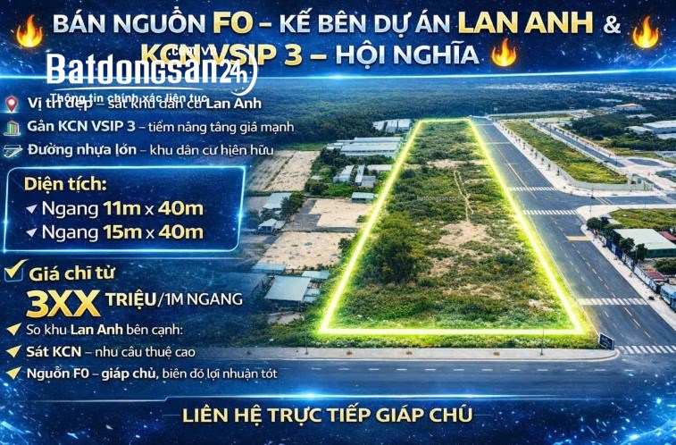 Siêu phẩm phân lô Hội Nghĩa,Tân Uyên, 10.000m², mặt tiền 300m - đối diện KCN Thaco.