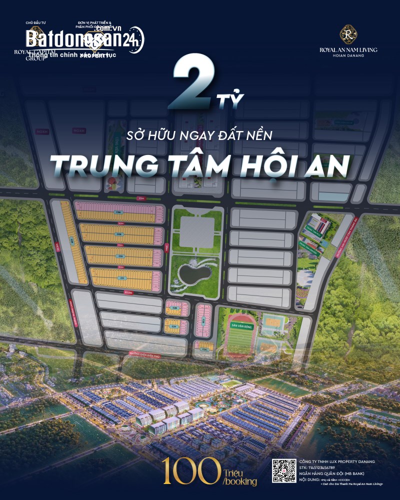 Siêu phẩm ngoại giao Royal An Nam Living Hội An – Lô góc tiềm năng, giá trị đầu tư vượt trội.