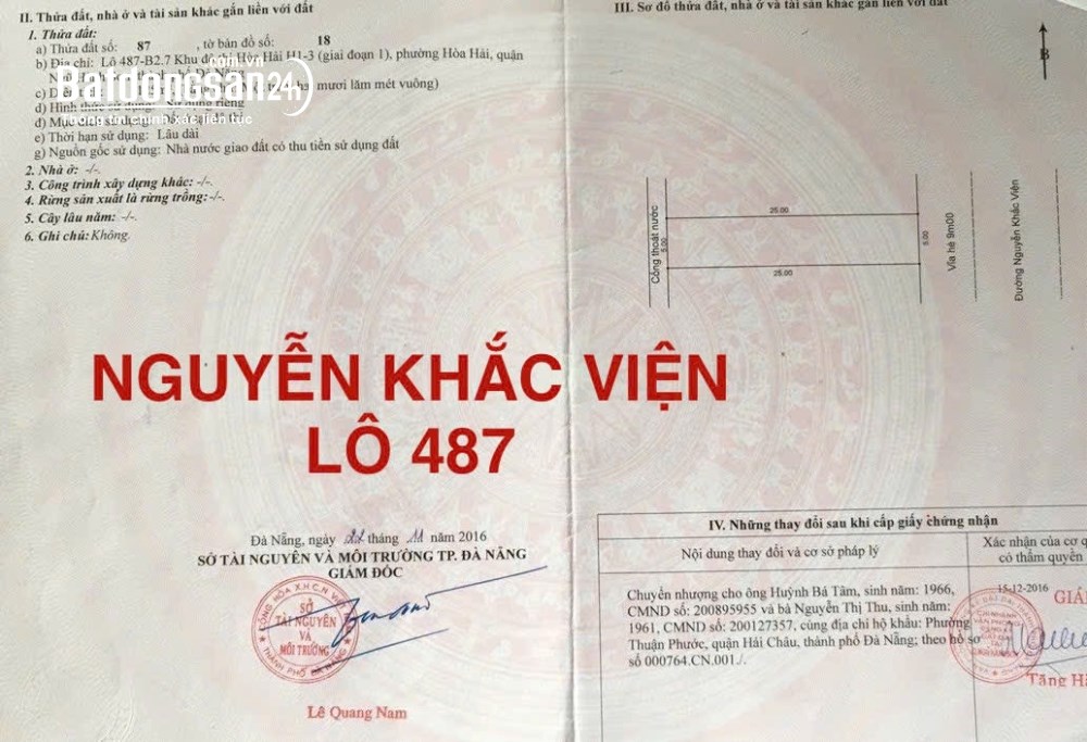 Bán lô 125m2, giá 13.2 tỷ đường Nguyễn Khắc Viện – gần biển Sơn Thủy, Ngũ Hành Sơn, Đà Nẵng.