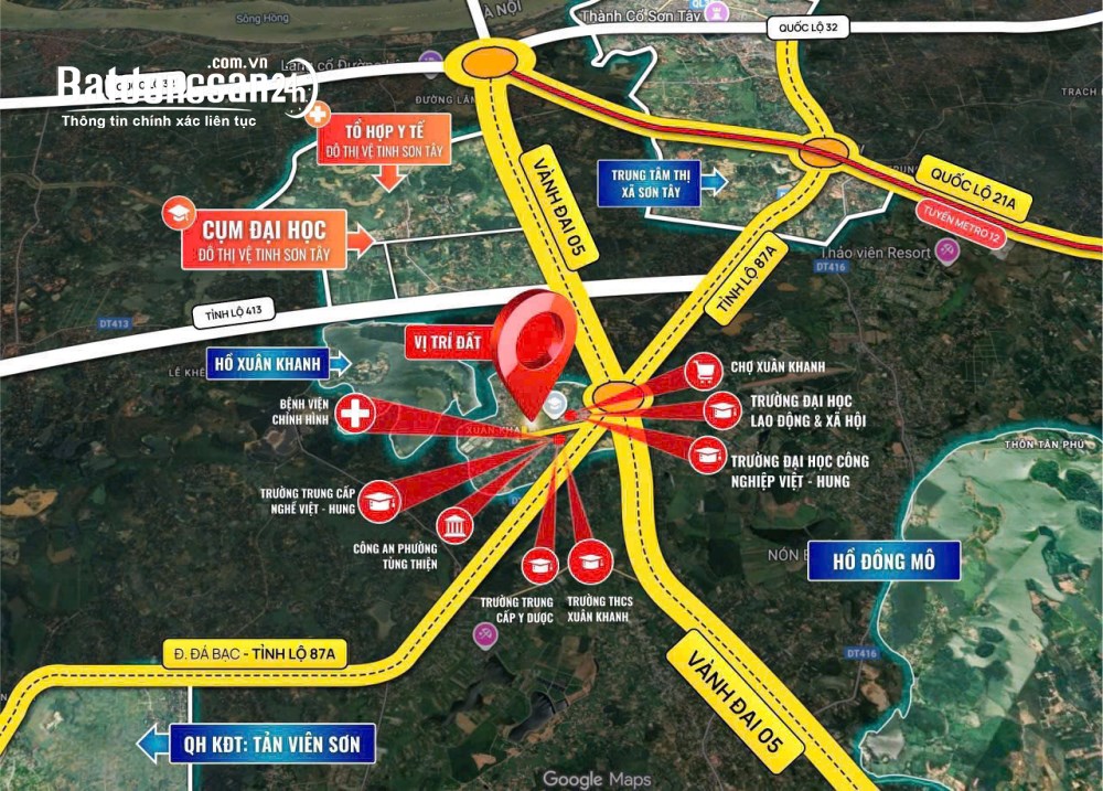 Cơ hội đầu tư đất nền Xuân Khanh, Hòa Lạc – Mức giá chỉ từ 1.6 tỷ/lô.