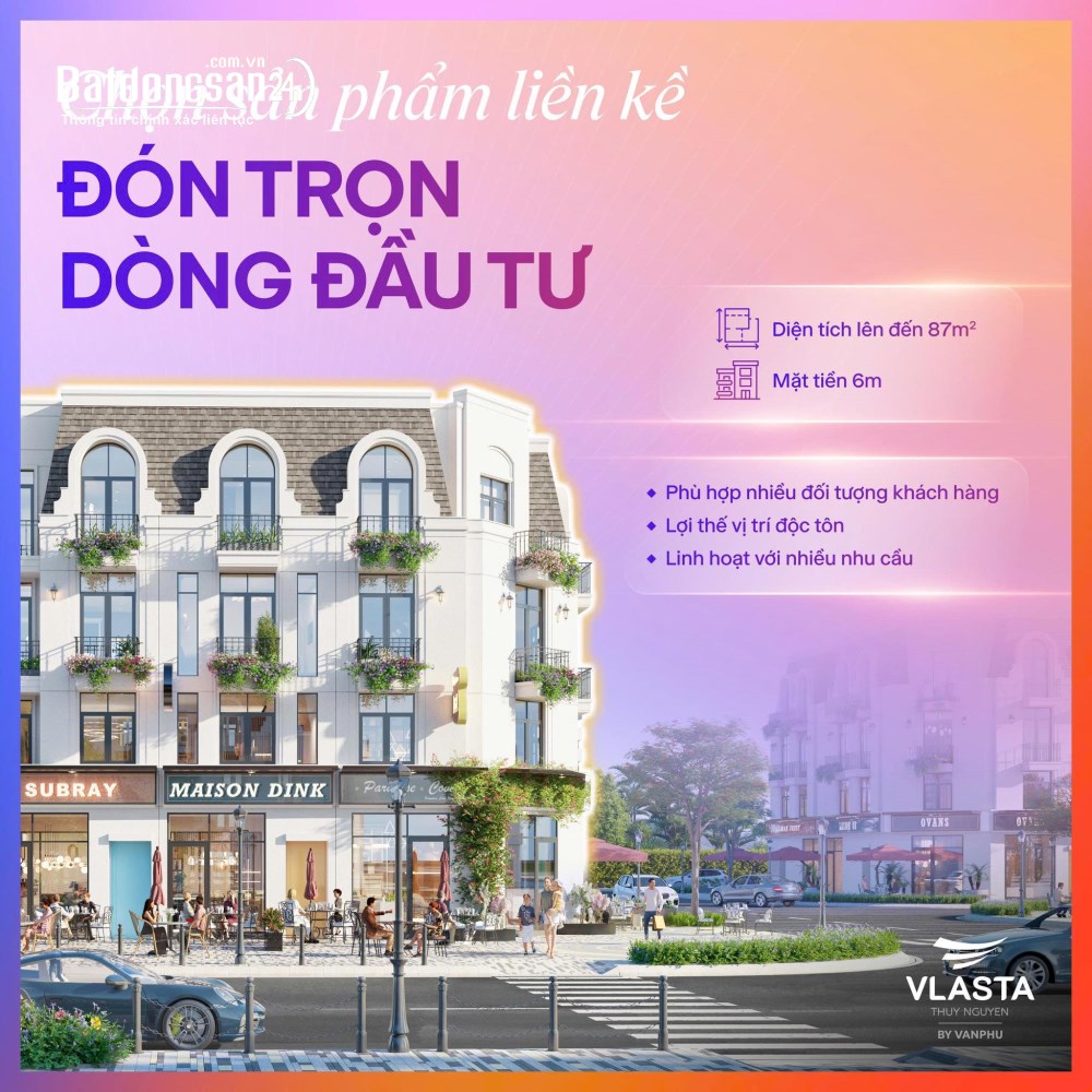 Nhà phố Vlasta Thủy Nguyên, hơn 4 tỷ, hưởng lợi từ hạ tầng trung tâm hành chính mới.