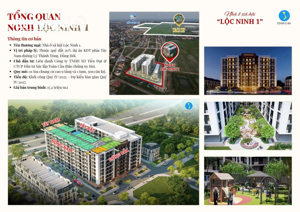 Bán căn hộ nhà ở xã hội Lộc Ninh 1, thành phố Đồng Hới, dự án dành cho người thu nhập thấp