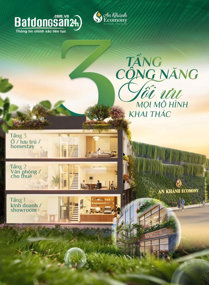 Bán nhà An Khánh Economy, Hoài Đức – 109m², mặt tiền 6,6m, kinh doanh tốt.