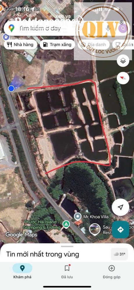 Bà Rịa - Vũng Tàu đất ven biển 80.349m², 327m mặt tiền biển, pháp lý chính chủ, quy hoạch du lịch.