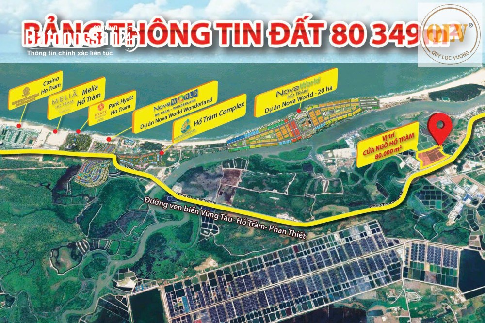 Bà Rịa - Vũng Tàu đất ven biển 80.349m², 327m mặt tiền biển, pháp lý chính chủ, quy hoạch du lịch.