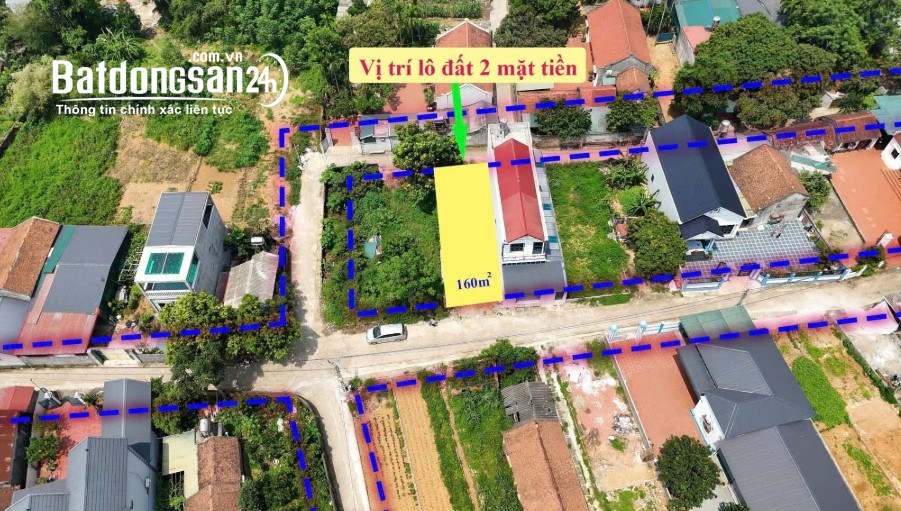 Đất 160m² đường 421B Phú Cát, Hà Nội, sổ hồng, 2 mặt tiền, giá 4 tỷ.