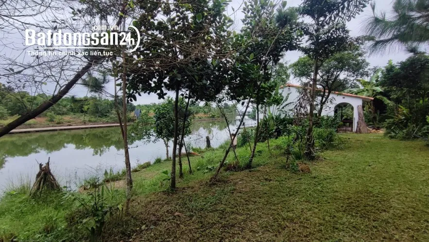 Đất bám hồ Đoài Phương, 4.017m², 26 tỷ, quy hoạch đường 35m, gần Khu CNC Hòa Lạc 3km.