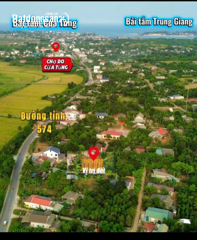Cửa Tùng, Quảng Trị, đất gần biển, DT 140m2 có 100m2 thổ cư, giá từ hơn 400 triệu.